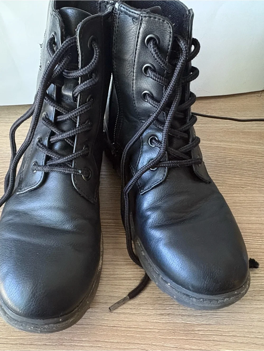 Blowfish Black Lace-Up Kids Star Combat Boots